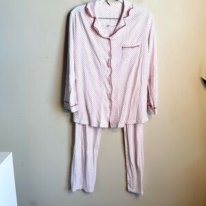 B.Up Red & White Pajamas L